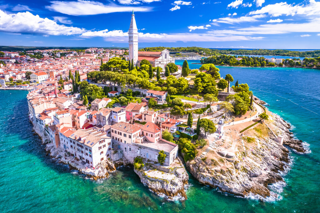 Familienurlaub in Kroatien Aussicht auf Rovinj