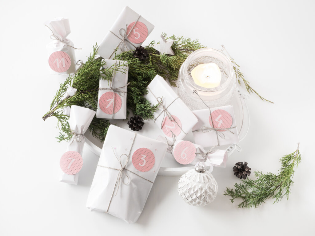 Adventskalender Pink Rosa weiß