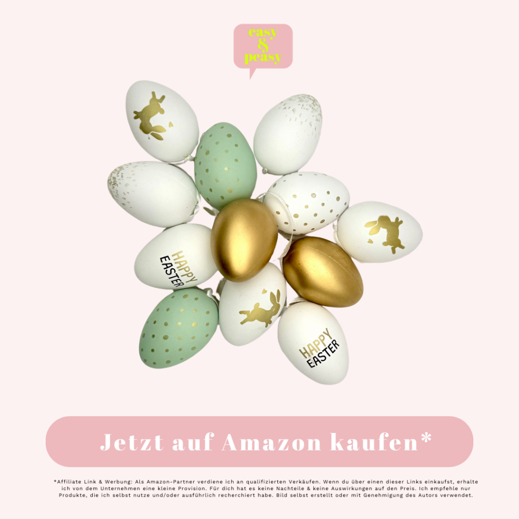 Ostereier bunt bedruckt gold weiß Amazon 